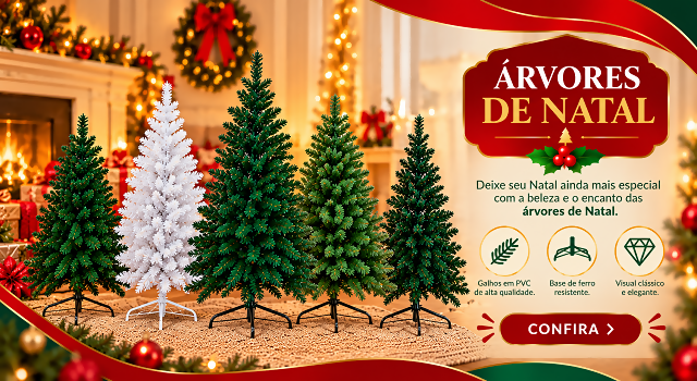 Árvores de Natal no Armarinho Milano — Confira nossas opções para deixar seu Natal ainda mais especial.