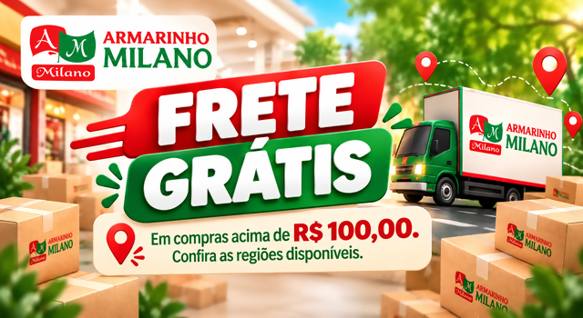 Frete grátis em compras acima de R$ 100,00. Confira as regiões disponíveis.