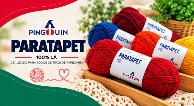 Lã Paratapet Pingouin 100% lã, idealizada para todos os tipos de tapeçaria.