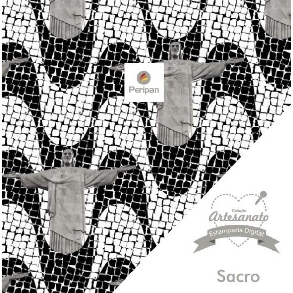 Tecido Tricoline Bahamas Digital 9000 - Estampas Sacras - 0,50 x 1,50