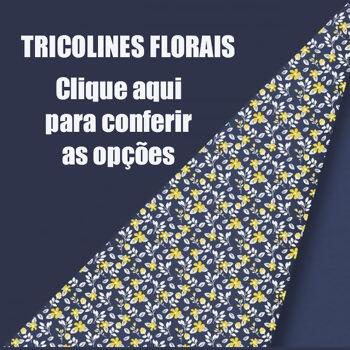 Tecido Tricoline Bahamas Artesanato Soft - Florais 0,50 x 1,50