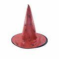 Chapéu de Bruxa Vermelho com Teias e Aranhas